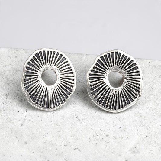 Radiant Ring sterling silver earrings, alternate approved view