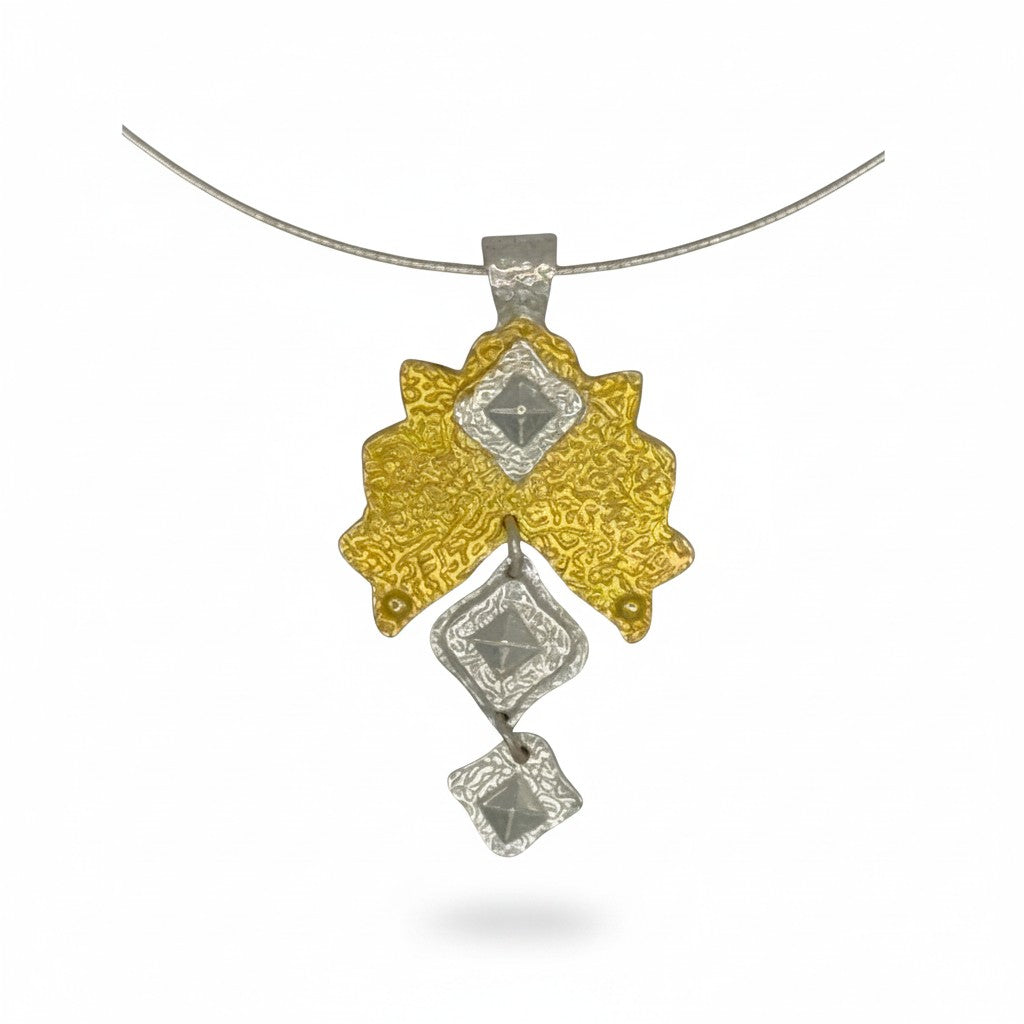 Golden Canopy fine silver pendant worn as a necklace