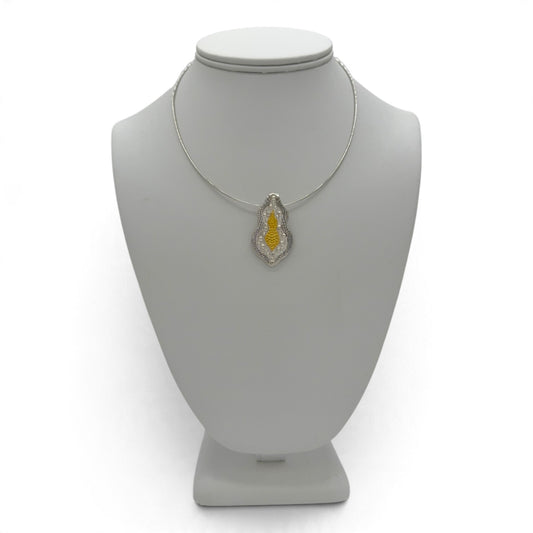 Celestial Layers fine silver pendant alternate studio view