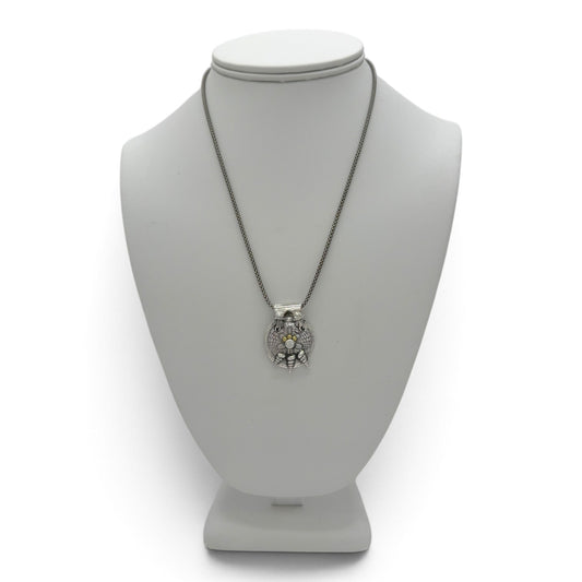Sea Drift fine silver pendant displayed on a jewelry bust