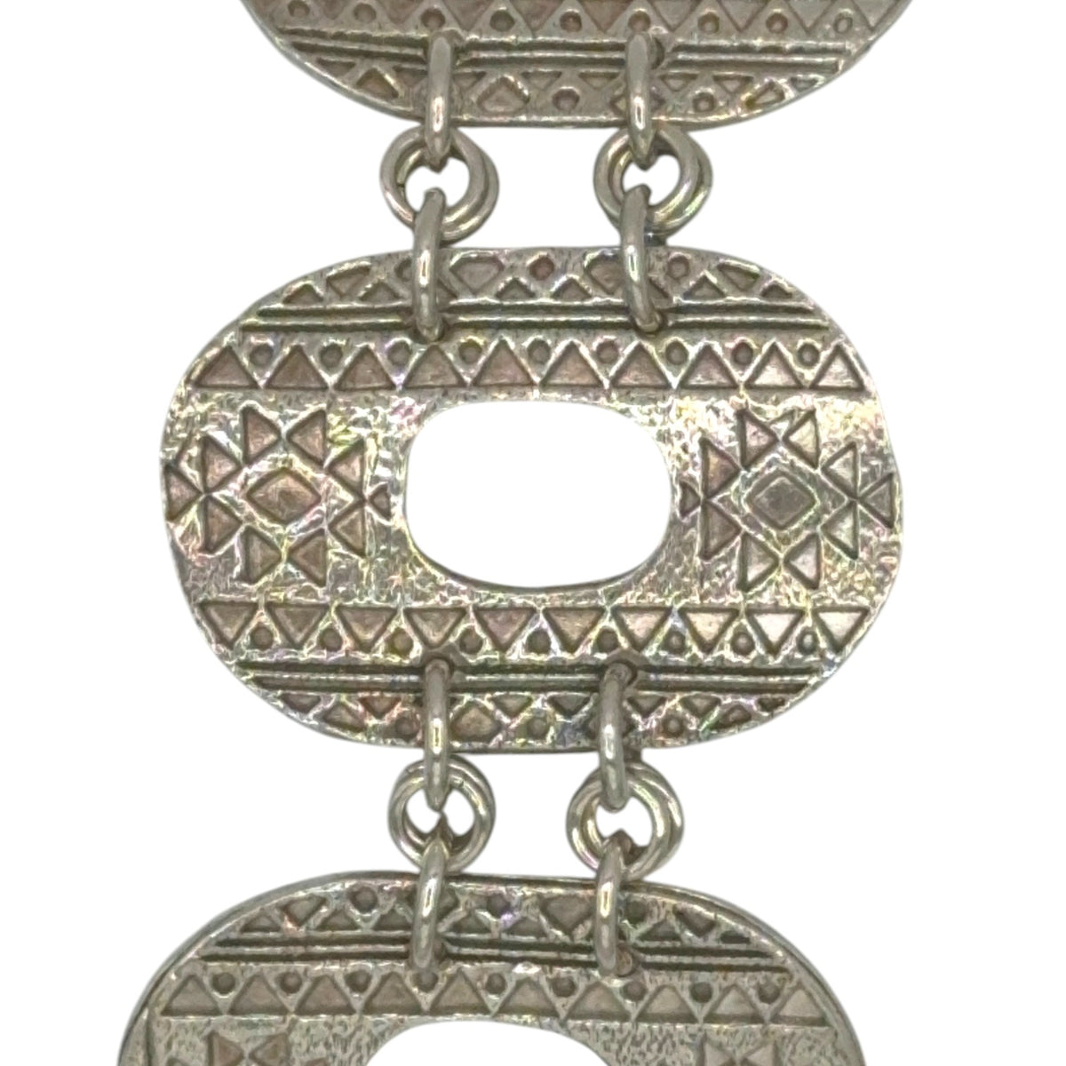 Aztec Rhythm textured sterling silver bracelet, view 3