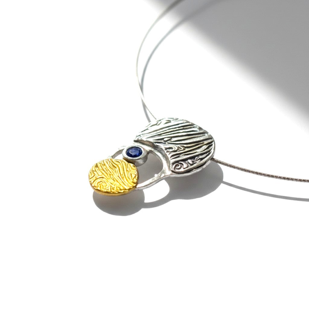 Silver Current fine silver pendant necklace view