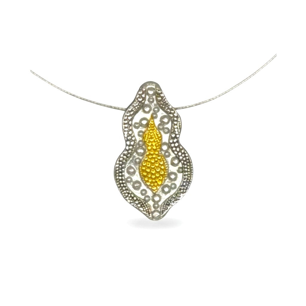 Celestial Layers fine silver pendant isolated view