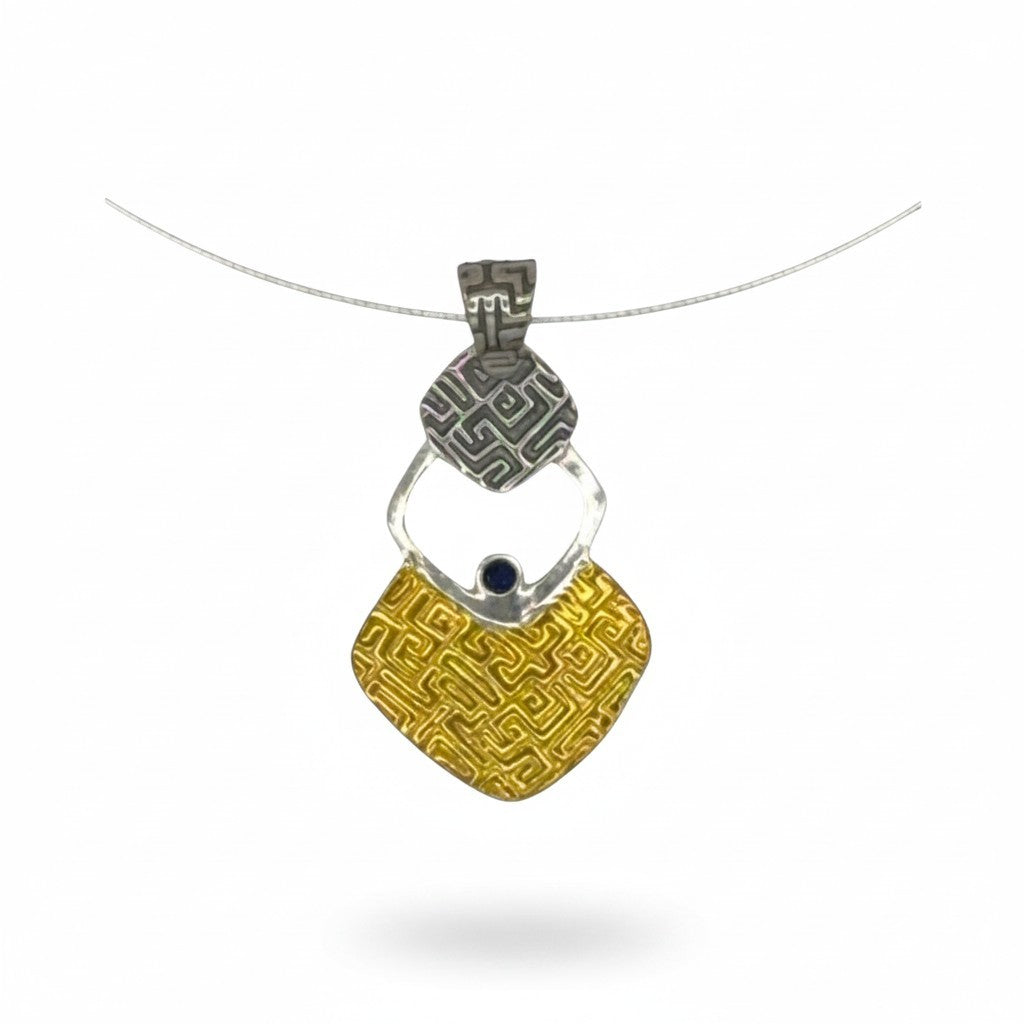 Silver Rhythm fine silver pendant lifestyle view