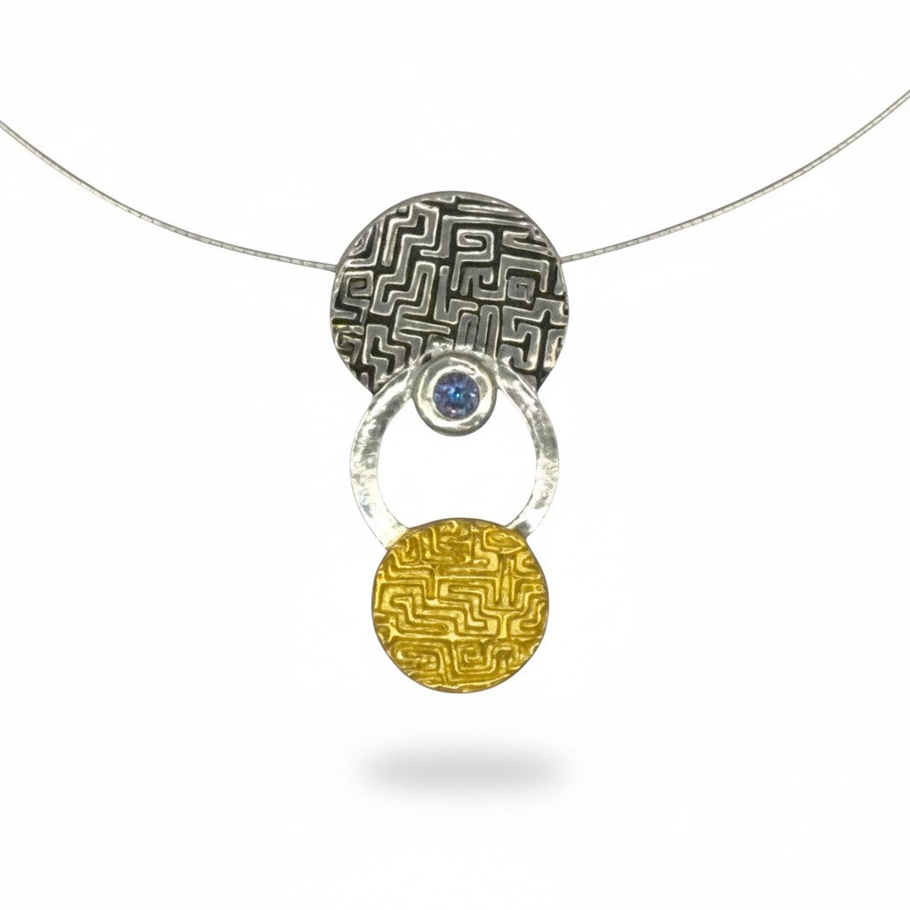 Golden Cascade fine silver pendant lifestyle view