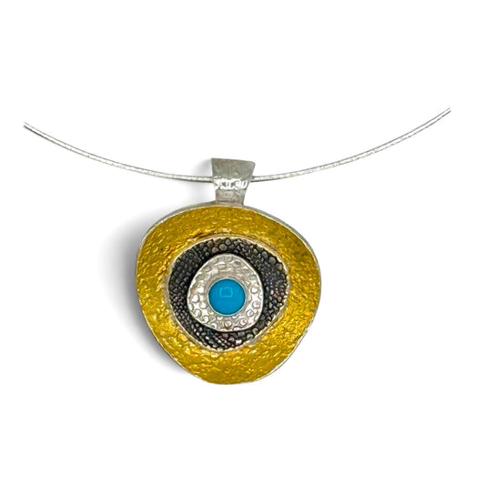 Turquoise Halo Pendant